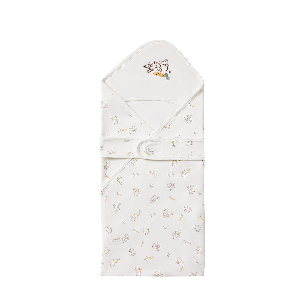Cute Rabbit Light Cotton Baby White Swaddle Wrap-3