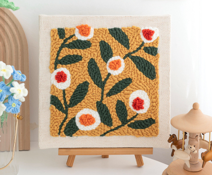 Poppy Punch Needle Kit with Embroidery Materials (One Set)