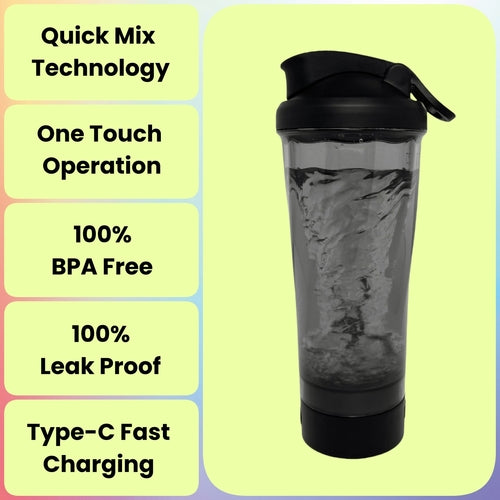 Rechargeable Electric Protein Shaker Bottle – 20 oz