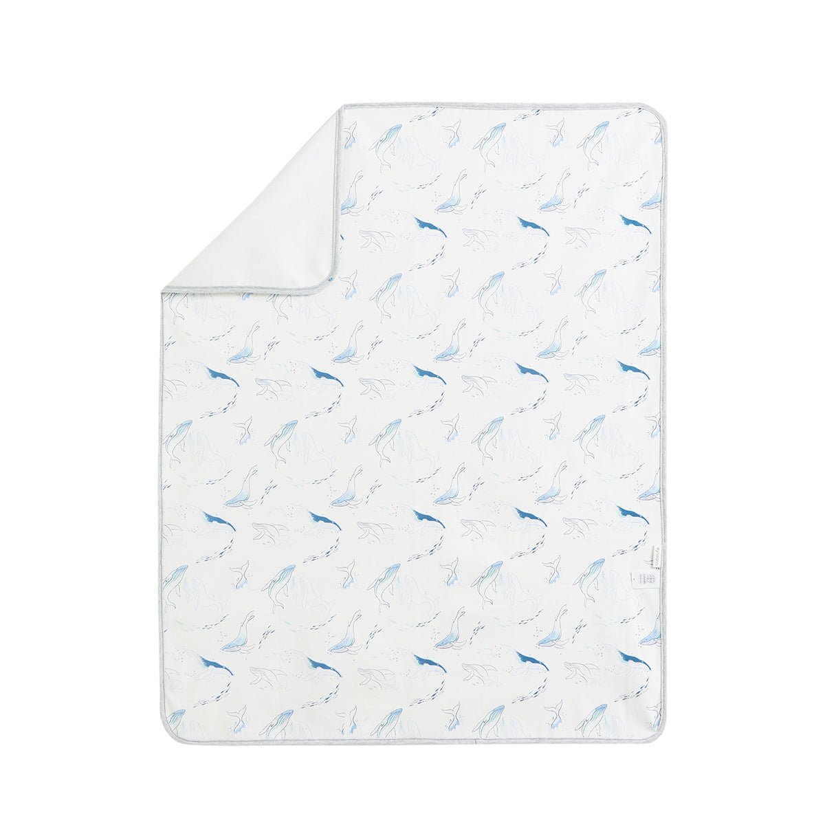 Swimming Whale Waterproof Baby White Changing Mat-3