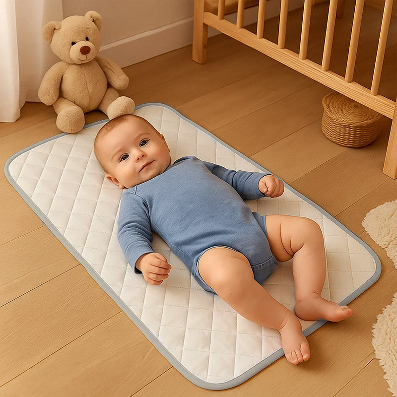 tapis nomade vert en coton bio efficace